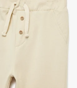 Beige Babypantalon Katoen met Knoopdetail