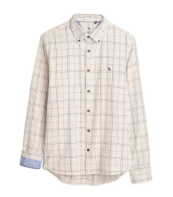 Beige geruit herenoverhemd