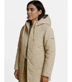 Beige jas met stijlvol donseffect