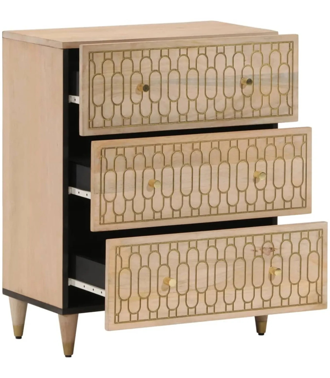 Bijzetkast 60x33x75 cm massief mangohout