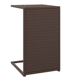 Bijzettafel C-vormig 40x35x60 cm poly rattan bruin