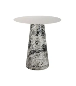 Bijzettafel Mosaic Marble High - Wit - 40x40x42cm