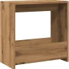 Bijzettafel 50x26x50 cm bewerkt hout artisanaal eikenkleurig