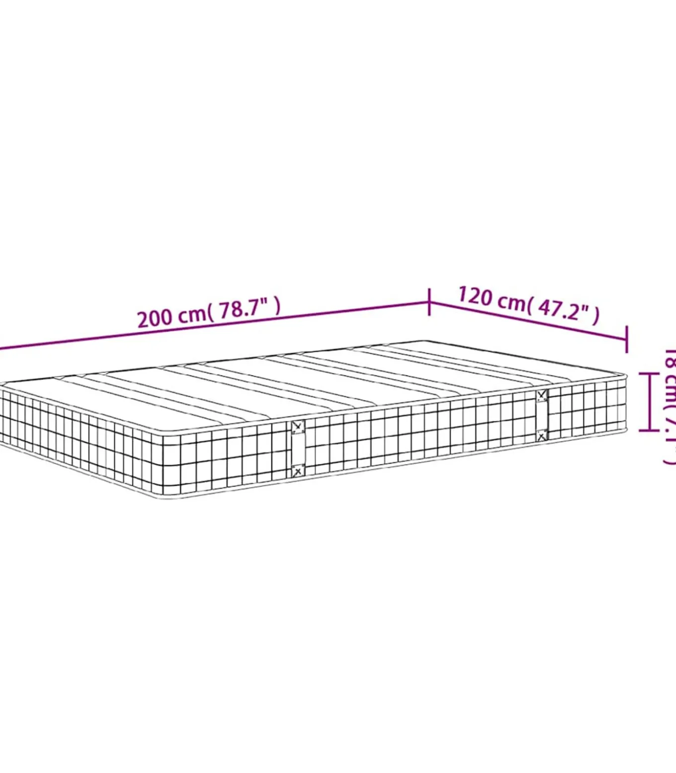 Binnenveringmatras middelhard 120x200 cm