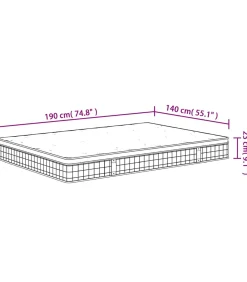 Binnenveringmatras middelhard 140x190 cm