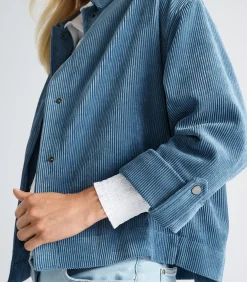 Blauw bloesjasje in velours