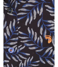 Blauw jongensshirt met bladprint