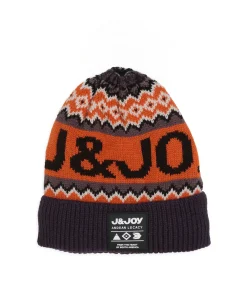 Blauwe herenmuts met pompon en logo