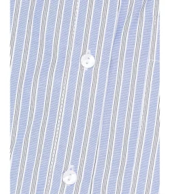 Blauw-wit gevoerde damesblouse