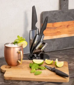 Blok met 3 keramische messen met houder