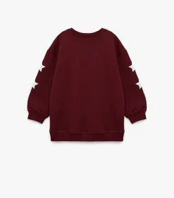 Bordeaux Kindertrui Ronde Hals Sterapplicatie