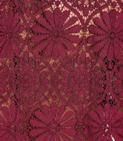 Bordeaux top van kant met lange mouwen