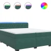 Boxspring met matras fluweel donkergroen 200x200 cm
