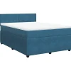 Boxspring met matras fluweel blauw 160x200 cm