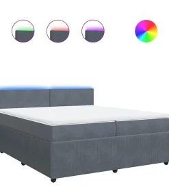 Boxspring met matras fluweel donkergrijs 200x200 cm