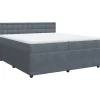 Boxspring met matras fluweel donkergrijs 200x200 cm