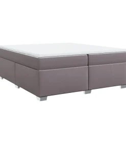 Boxspring met matras kunstleer grijs 200x200 cm