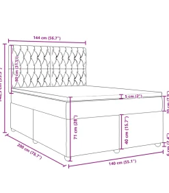 Boxspring met matras stof blauw 140x200 cm
