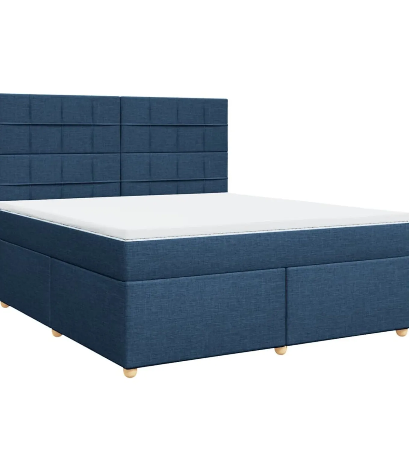 Boxspring met matras stof blauw 180x200 cm