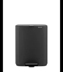 Brabantia Bo Pedaalemmer, 12 liter, stil sluitend, kunststof binnenemmer - Mineral Infinite Grey