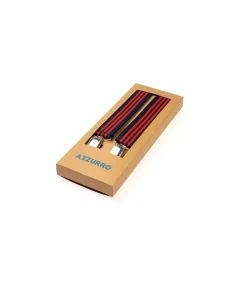 Bretel X rood blauw gestreept