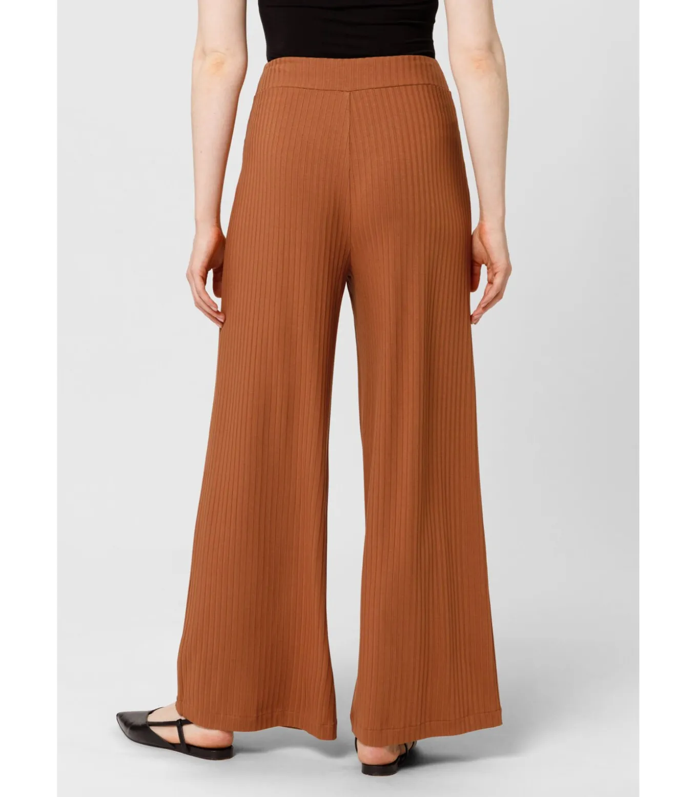 Broek “MICHELLE Rib Wide Leg”