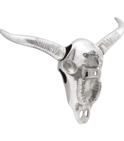 Bullschedel Zilver 49 x 10 x 36 cm Aluminium