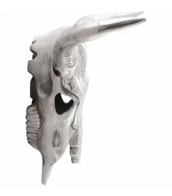 Bullschedel Zilver 49 x 10 x 36 cm Aluminium