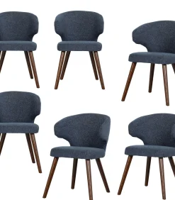 Cape Eetkamerstoelen - Stof - Blauw - Set van 6