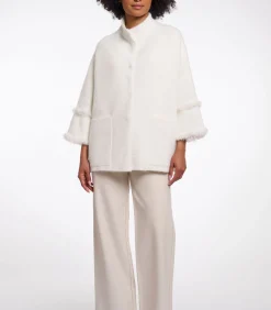 Cape met franjes Sneeuwwit XXL