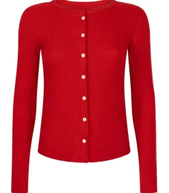 CARDIGAN LS BRUSHED JERSEY RIB