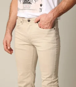 CARLOS - Grijze denimbroek met ritssluiting