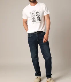 CARLOS - Heren slim jeans in donker gewassen denim