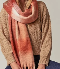 CHARDA - Grote geruite sjaal met volumineuze franjes