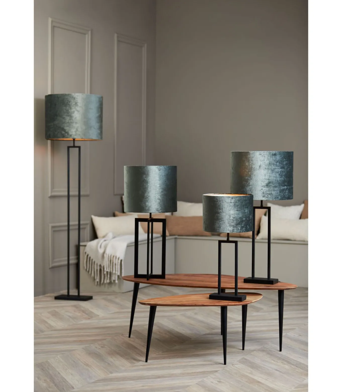 Cilinder Lampenkap Gemstone - Antraciet - Ø30x21cm