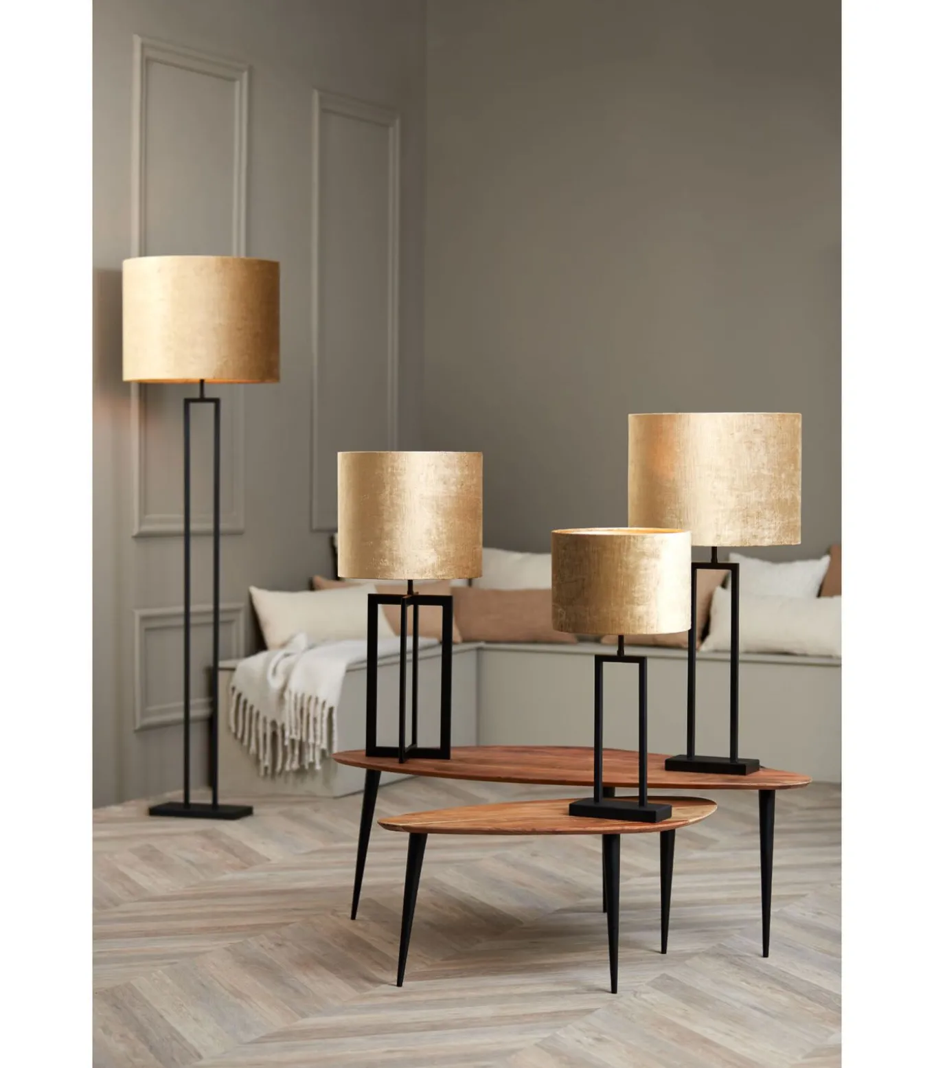 Cilinder Lampenkap Gemstone - Brons - Ø40x30cm