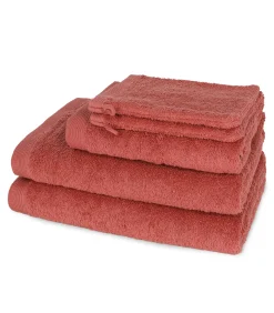 COMO - 5-delige handdoekset Rood