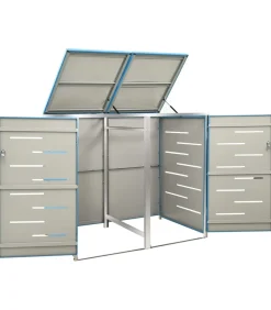 Containerberging dubbel 138x77,5x112,5 cm roestvrij staal