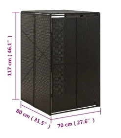 Containerberging enkel 70x80x117 cm poly rattan zwart