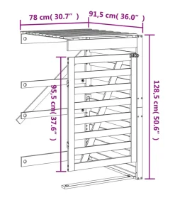 Containerberging verlengstuk massief grenenhout zwart