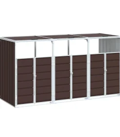 Containerberging voor 3 containers 216x81x115 cm staal bruin