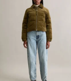 Corduroy puffer jacket regular cropped