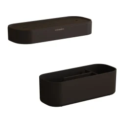 COSMIC ALIFE Plankpakket. Bevat een handdoekring en een organizer. Gemaakt van ABS met een minimalistisch en functioneel design. Organizer-accessoireset voor de Alife-gids. Zwart.