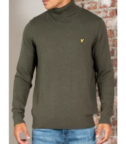 Cotton merino turtleneck jumper - deep depths