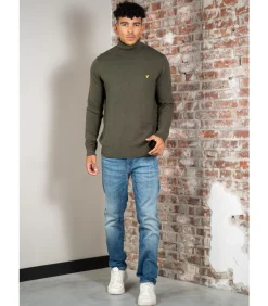 Cotton merino turtleneck jumper - deep depths