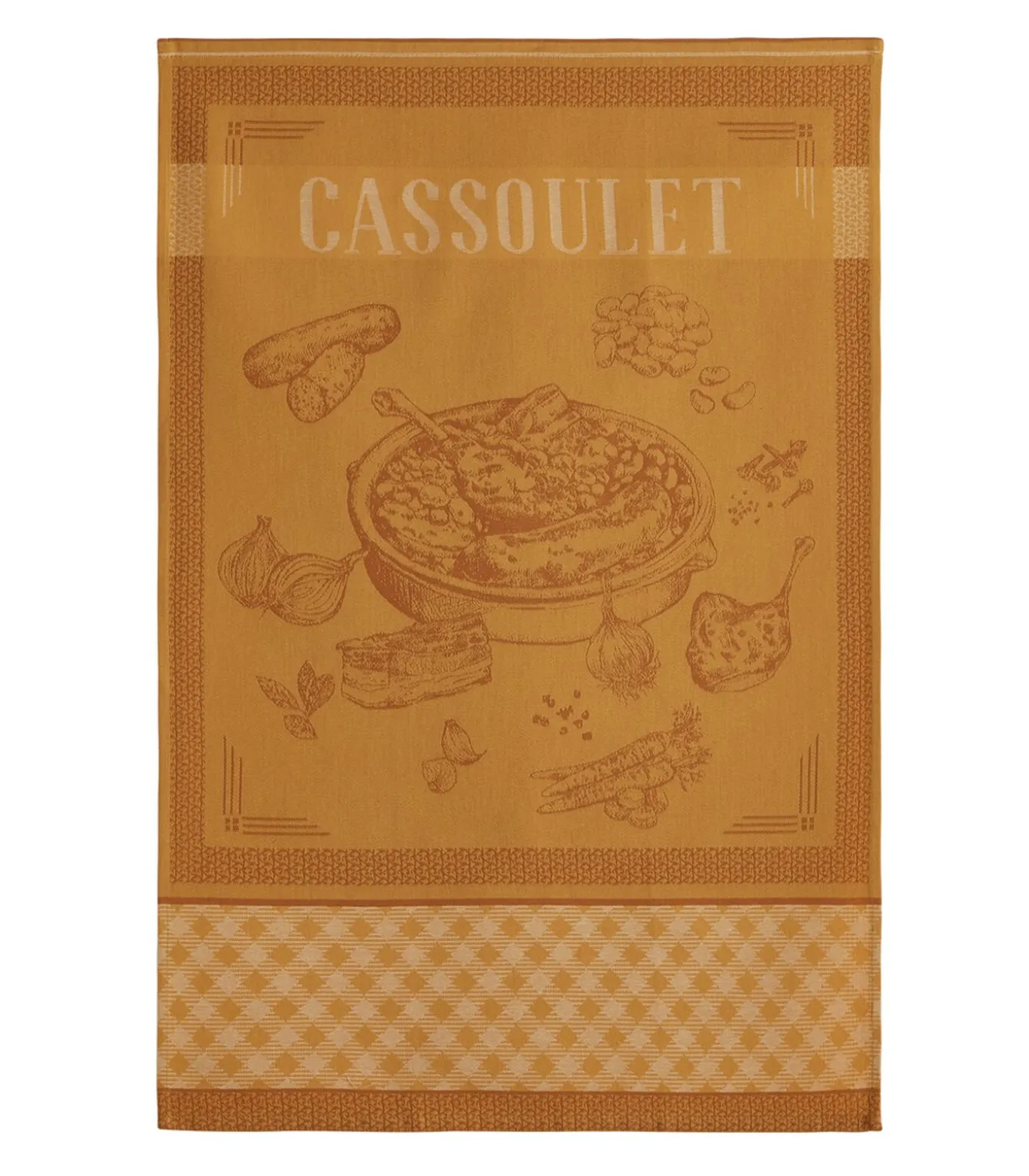 Coucke - Cassoulet - Theedoek van katoenen jacquard met print 50 x 75 cm