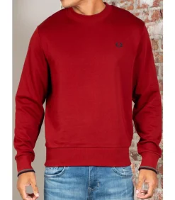 Crew neck sweatshirt - burnt red sports green navy