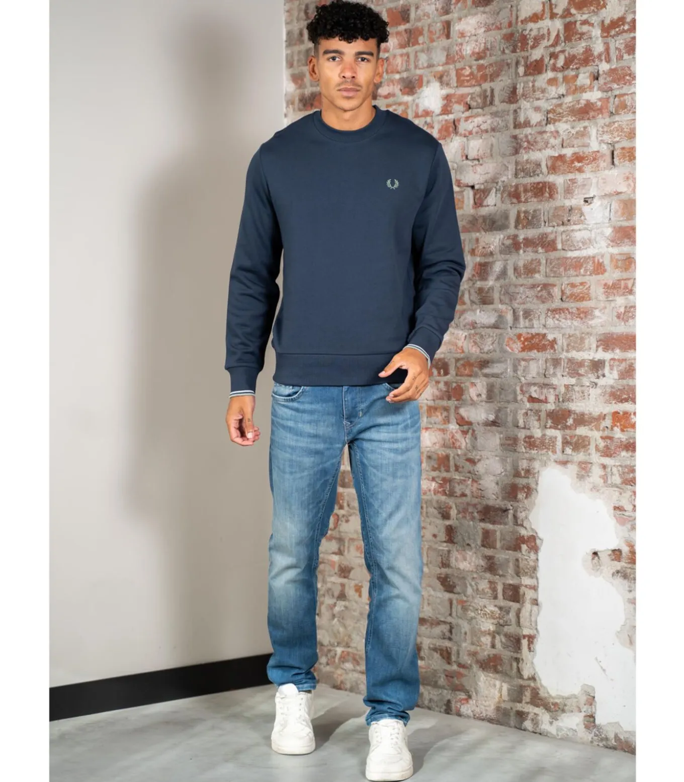 Crew neck sweatshirt - dark airforce light ice bayleaf