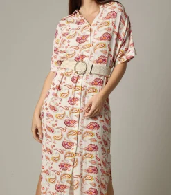 CRISTINA - Effen gevlochten riem met gouden gesp