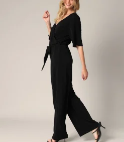 DAISY - Soepel vallende jumpsuit met korte mouwen en pailletteneffect
